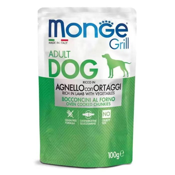 Monge Grill Meat Pieces With Lamb And Vegetables 100g