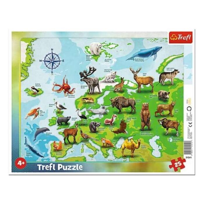 Trefl Trefl Slozhuvalka 25par Europe Map With Animals Baby Center Internet